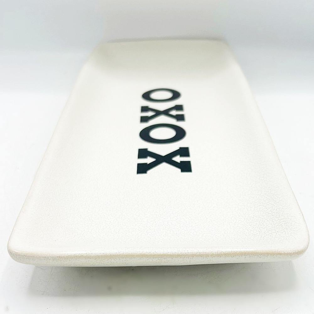 Pottery Barn XOXO Ceramic Serving Tray White Rectangular Valentine Decor 12" - Picture 2 of 6